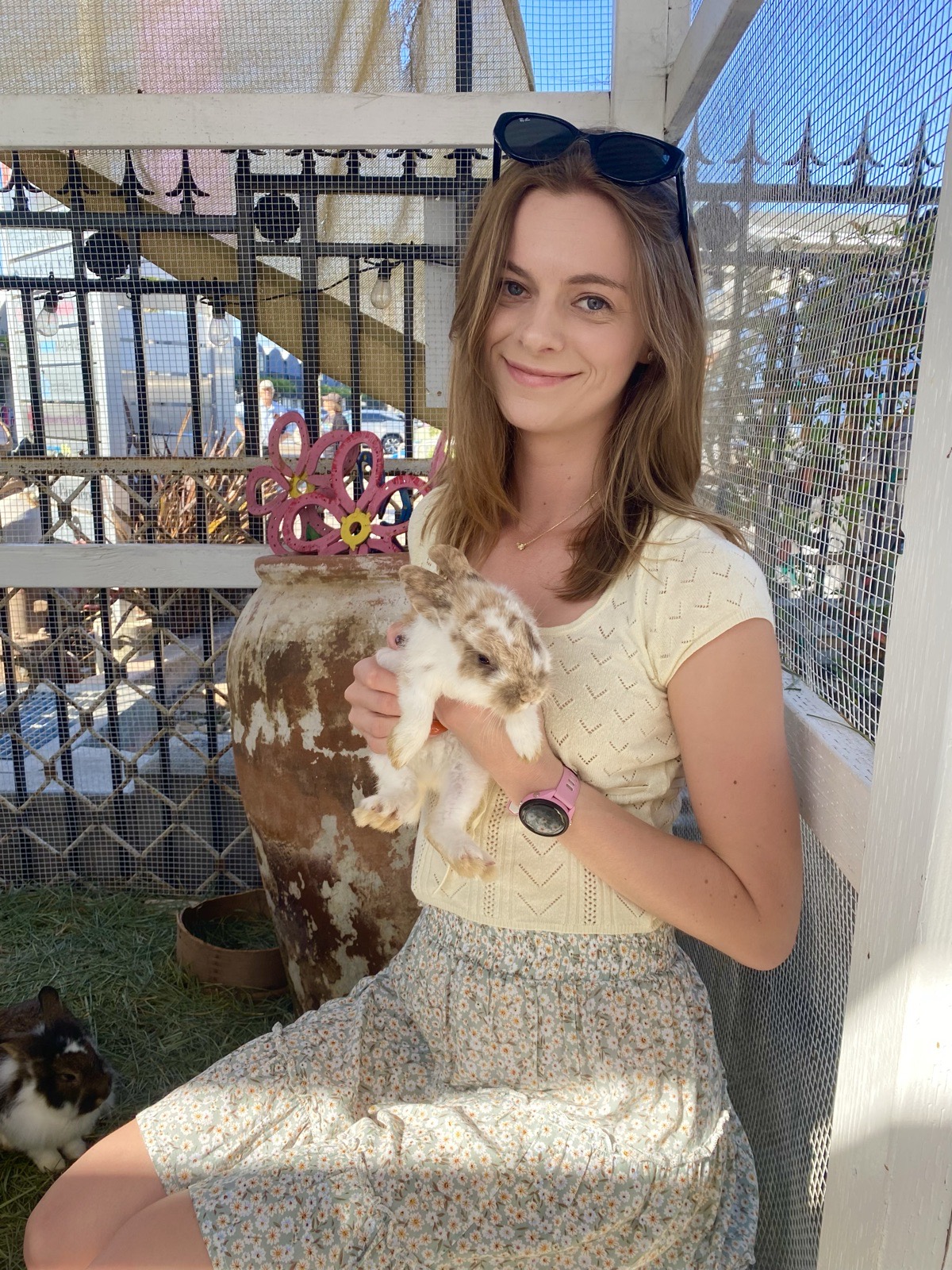 Maddy holding a rabbit